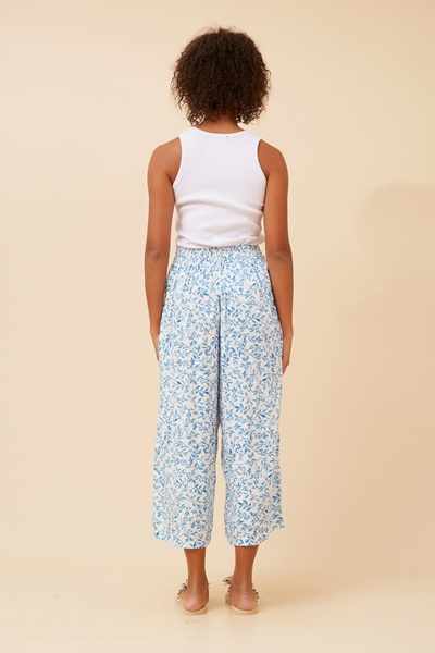 FLORIE LEAF PRINT CULOTTE PANTS
