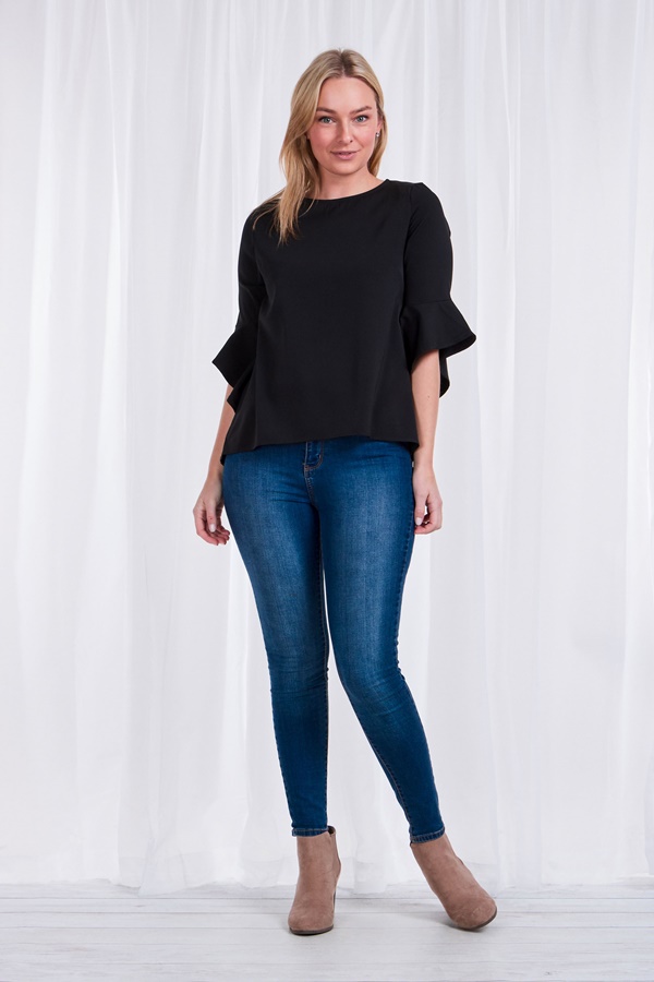 FLUTE SLEEVES BLOUSE