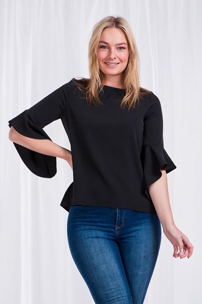 FLUTE SLEEVES BLOUSE