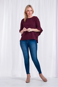 FLUTE SLEEVES BLOUSE