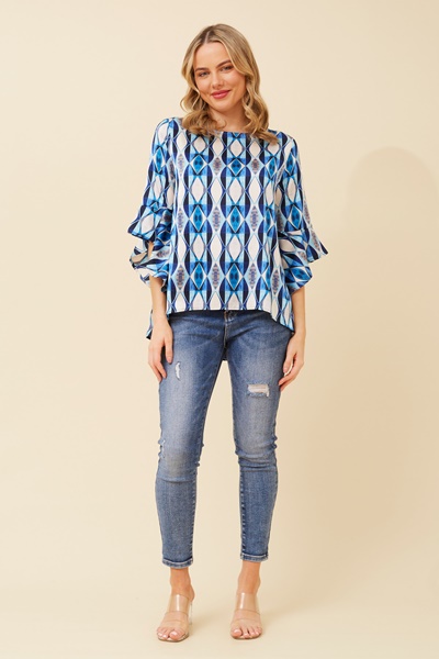 FOREVER ABSTRACT PRINT BLOUSE