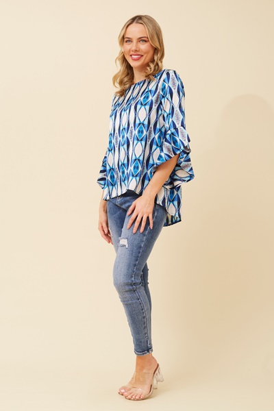 FOREVER ABSTRACT PRINT BLOUSE