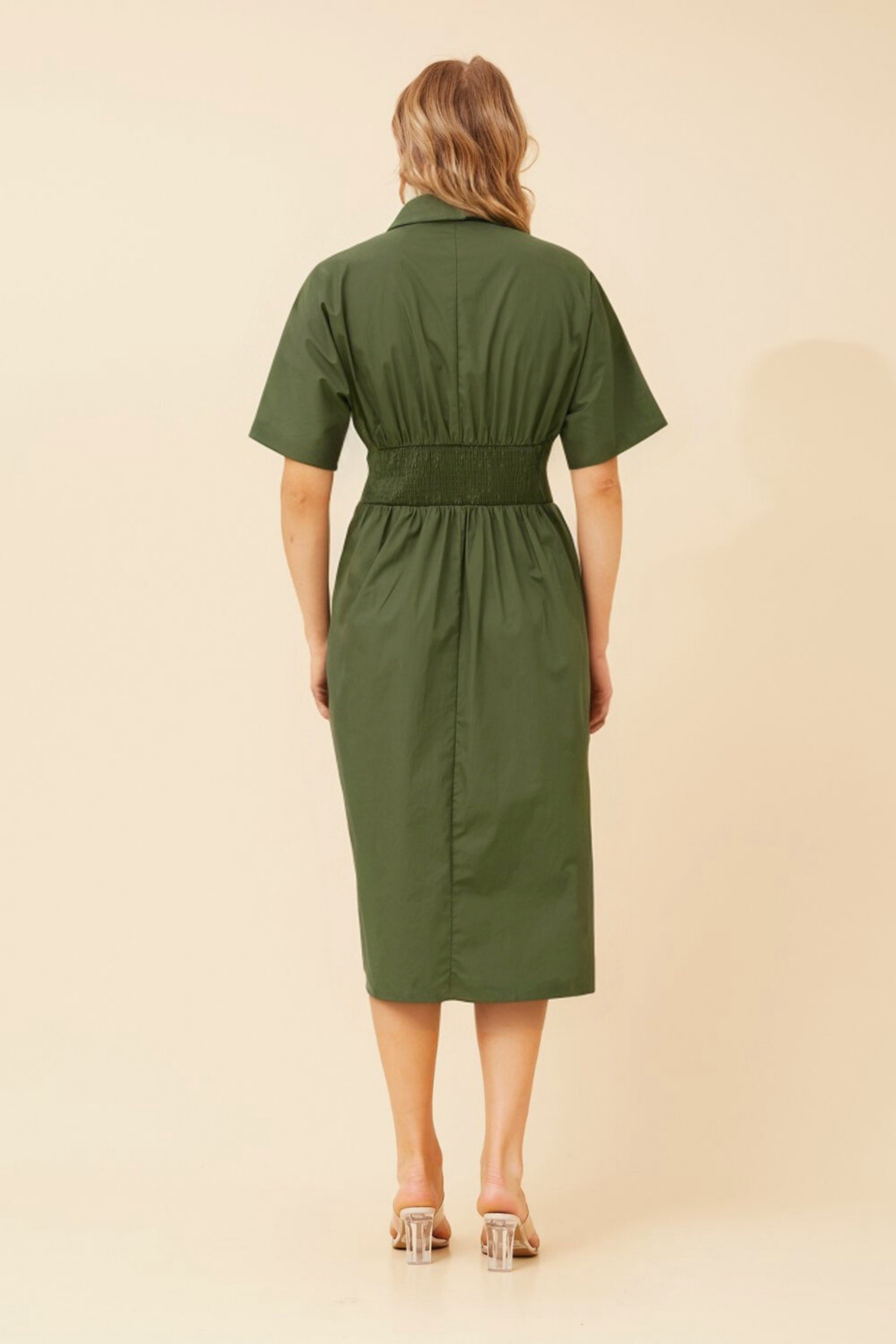 FRANCETTE SOLID SHIRT DRESS