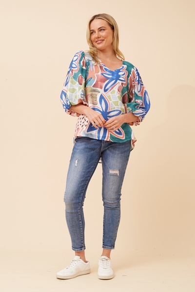 FRANKLYN ABSTRACT PRINT BLOUSE