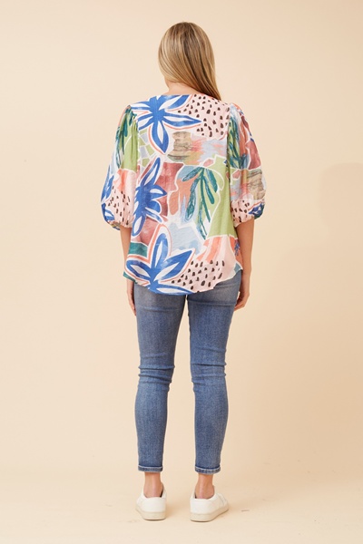 FRANKLYN ABSTRACT PRINT BLOUSE