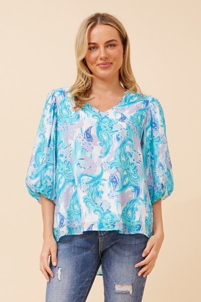 FRANKLYN ABSTRACT PRINT BLOUSE