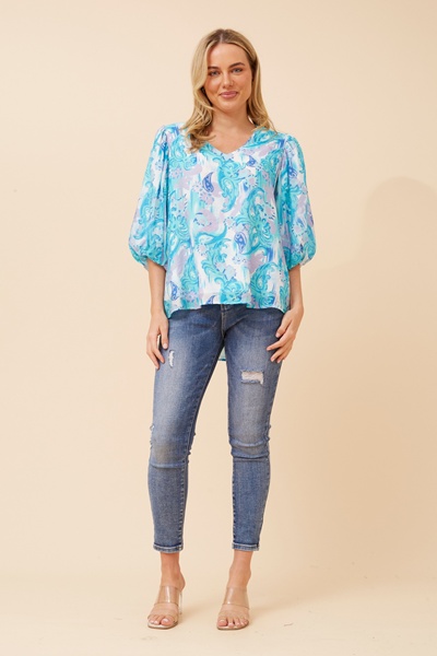 FRANKLYN ABSTRACT PRINT BLOUSE