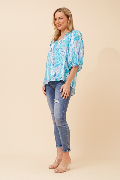FRANKLYN ABSTRACT PRINT BLOUSE