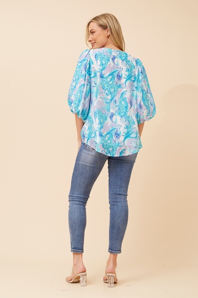 FRANKLYN ABSTRACT PRINT BLOUSE