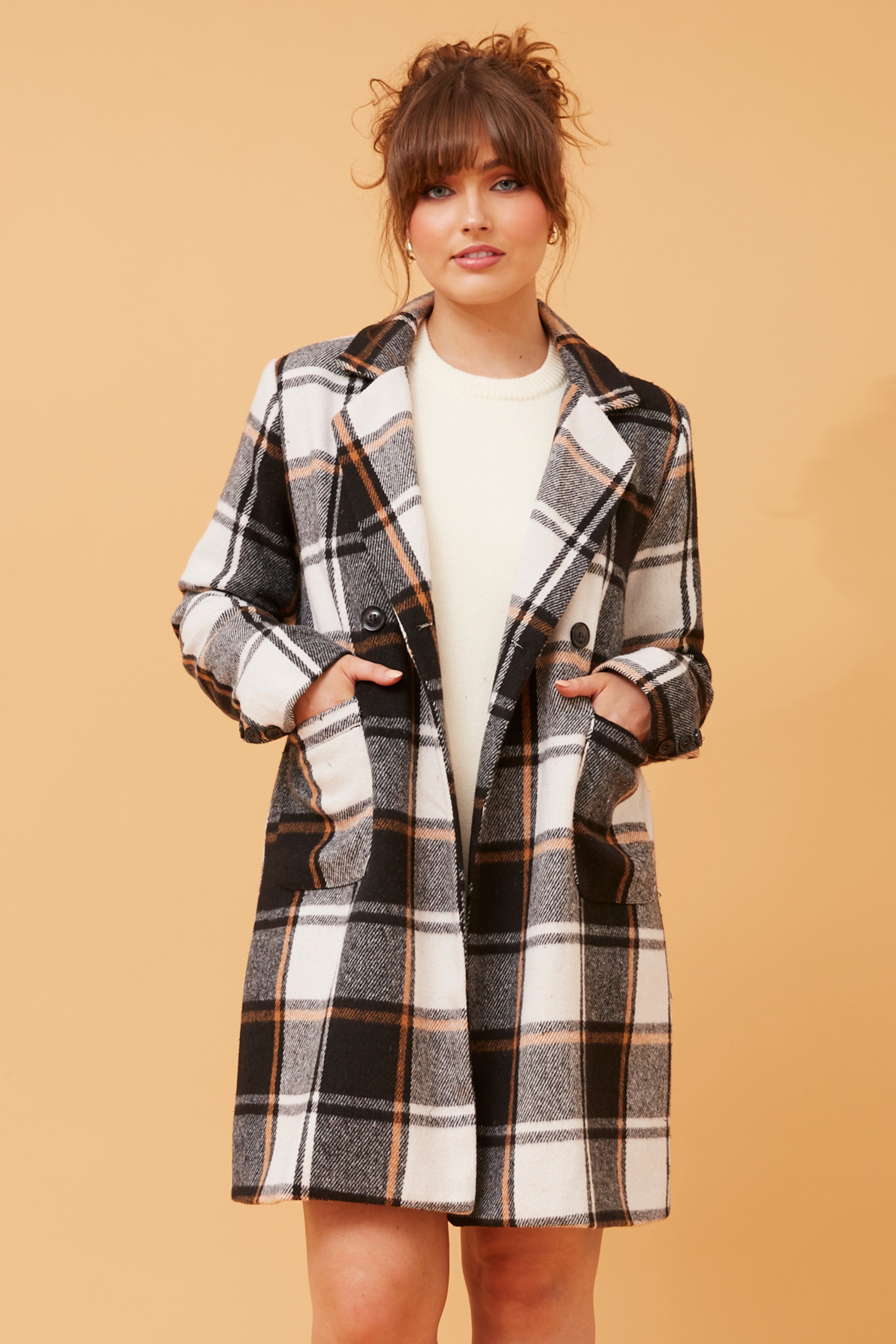 Fraser check coat Buy Online Femme Connection