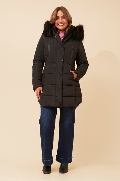 FREYA FAUX FUR PUFFER COAT