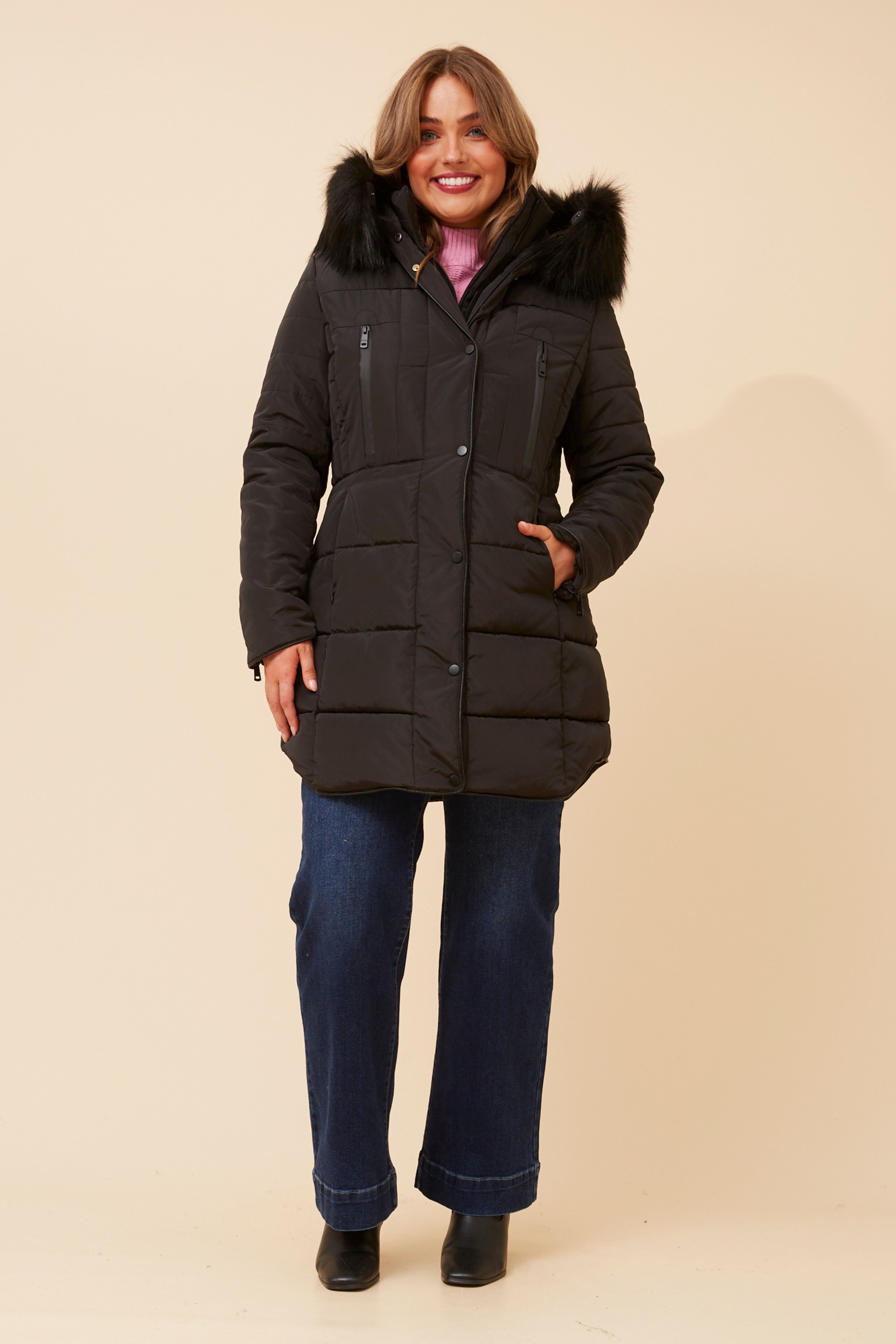 FREYA FAUX FUR PUFFER COAT