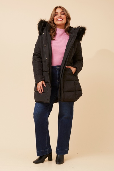 FREYA FAUX FUR PUFFER COAT