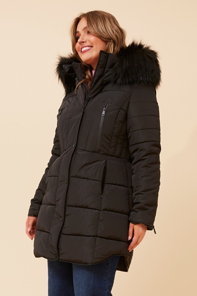 FREYA FAUX FUR PUFFER COAT
