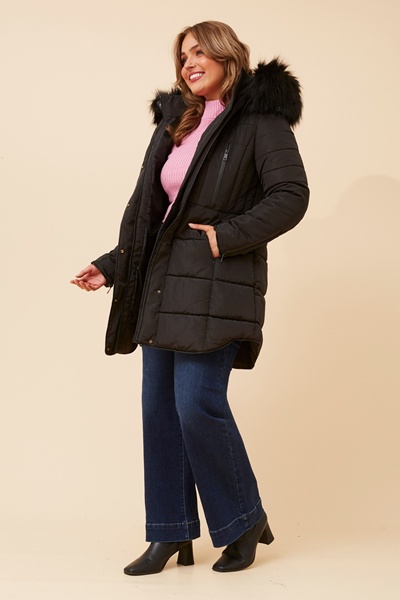 FREYA FAUX FUR PUFFER COAT