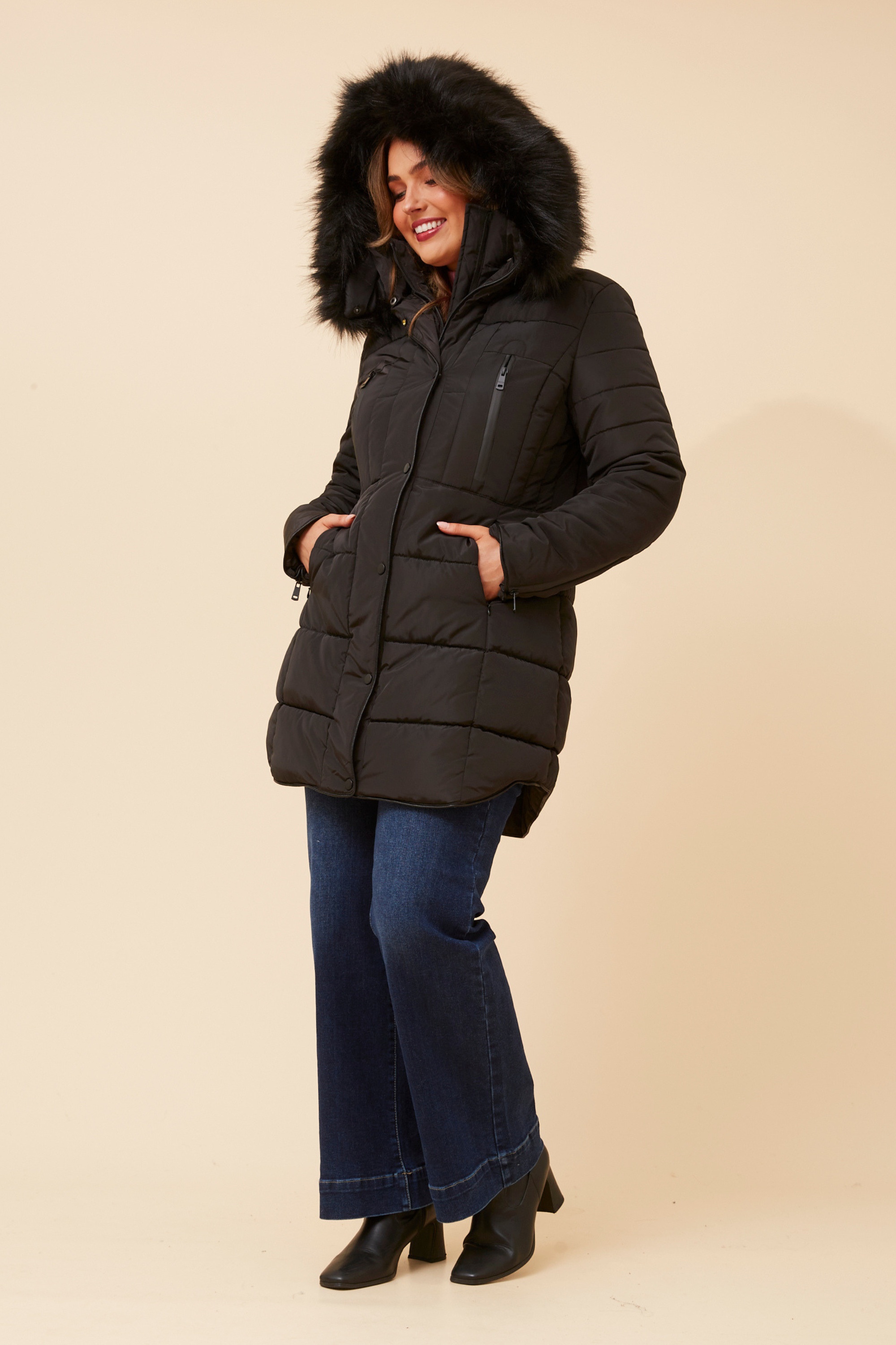 FREYA FAUX FUR PUFFER COAT