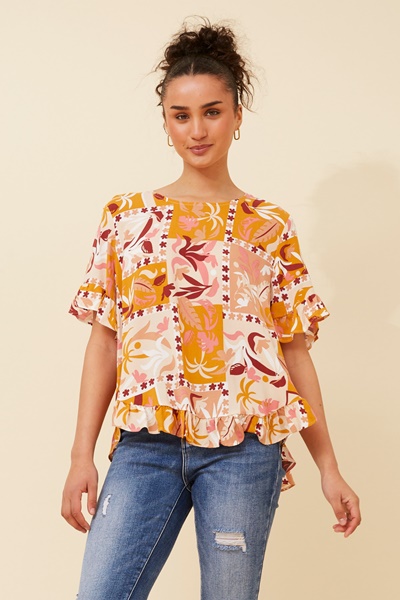 FRILA TROPICAL PRINT TOP