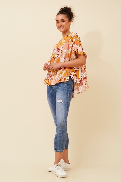 FRILA TROPICAL PRINT TOP