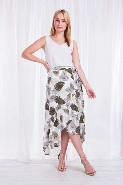 FRILL FRONT WRAP SKIRT