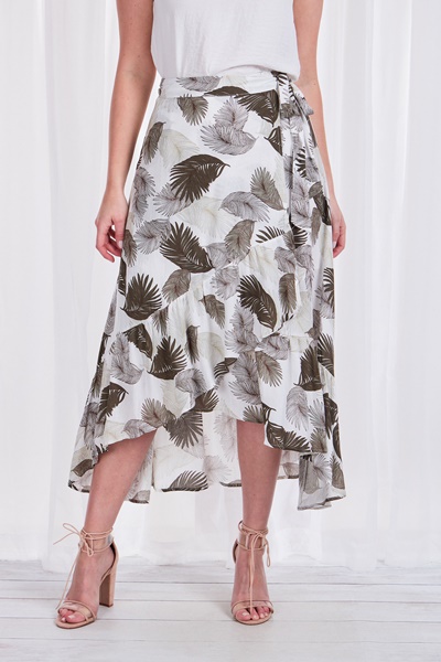 FRILL FRONT WRAP SKIRT