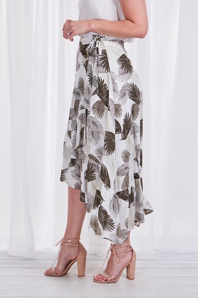 FRILL FRONT WRAP SKIRT