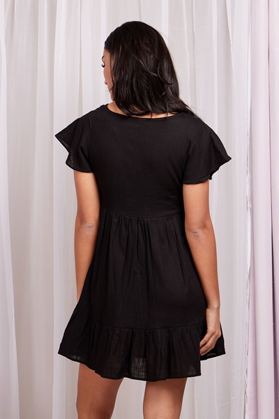 Frill hem tea dress