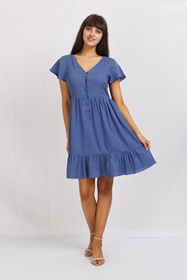 Frill hem tea dress