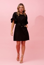 Frill sleeve short dress