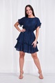 FRILL SLEEVE TIE WAIST DRESS