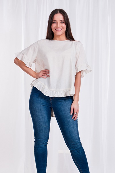 Frill sleeve top