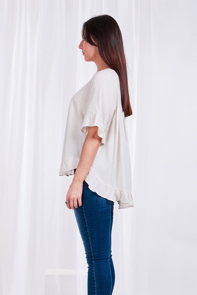 Frill sleeve top