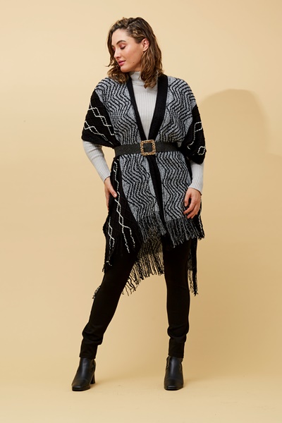 FRINGE HEM PONCHO