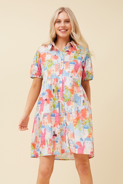 GAIA HOLIDAY PRINT DRESS