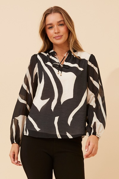 GALINKA ABSTRACT PRINT BLOUSE