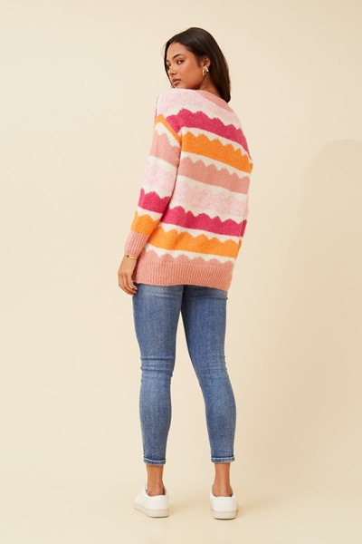 GAVIN SCALLOP PATTERN KNIT PULLOVER