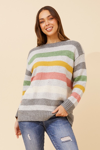 GAVIN STRIPE KNIT PULLOVER