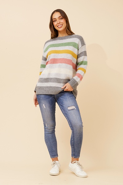 GAVIN STRIPE KNIT PULLOVER