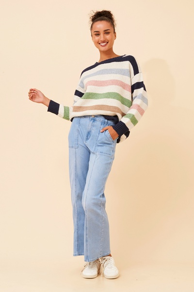 GAVIN STRIPE KNIT PULLOVER