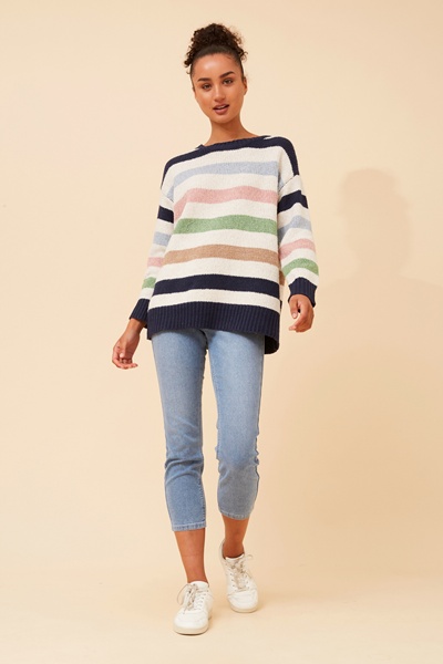 GAVIN STRIPE KNIT PULLOVER