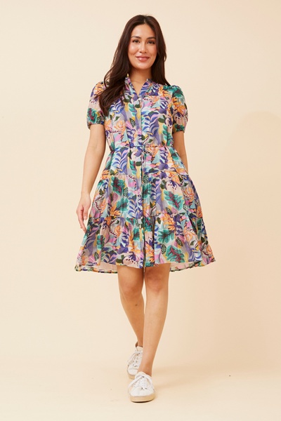 GEMICA TROPICAL PRINT SHIRT DRESS
