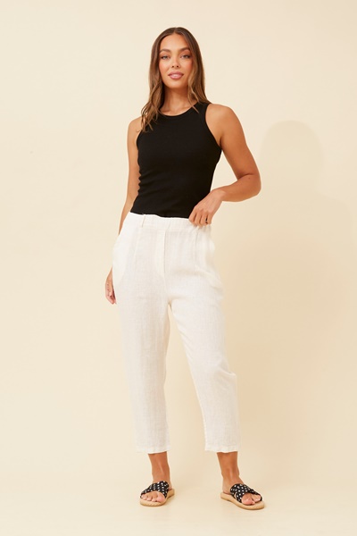 GENETTA SOLID LINEN PANTS