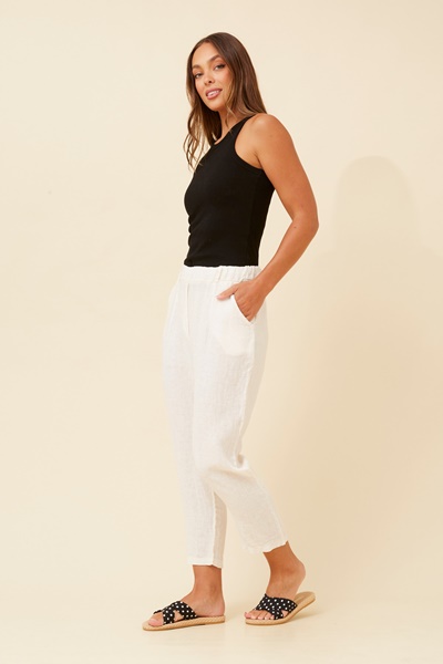 GENETTA SOLID LINEN PANTS