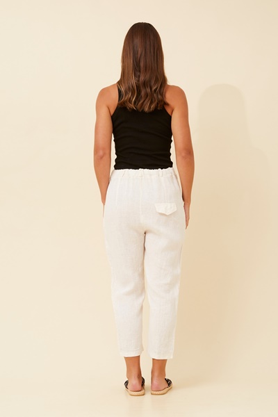 GENETTA SOLID LINEN PANTS
