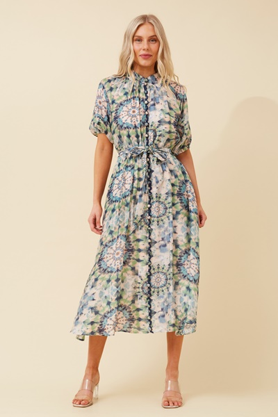 GENEVA ABSTRACT PRINT SHIRT DRESS