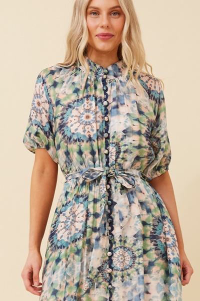 GENEVA ABSTRACT PRINT SHIRT DRESS