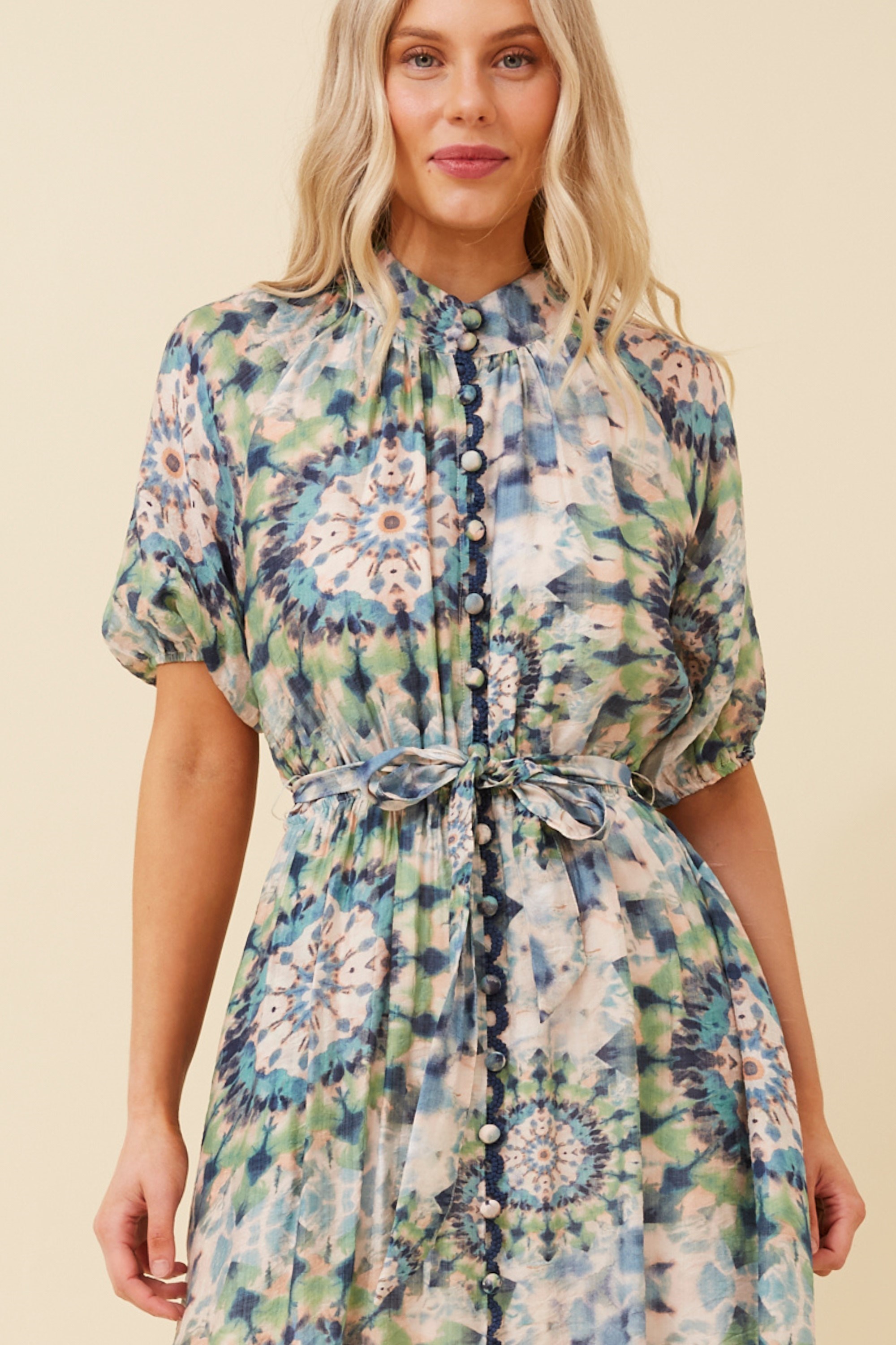 GENEVA ABSTRACT PRINT SHIRT DRESS