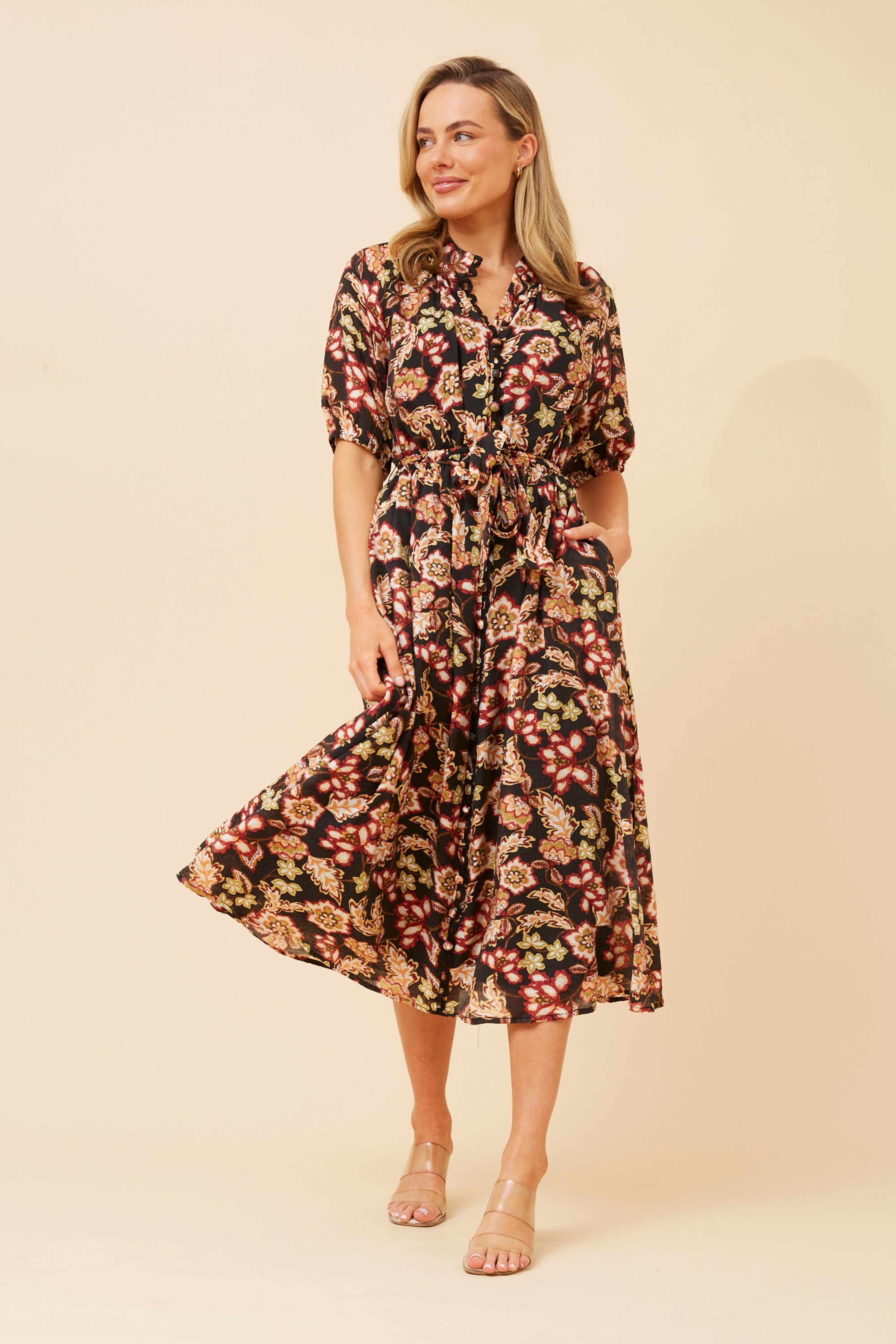 GENEVA FLORAL MIDI DRESS