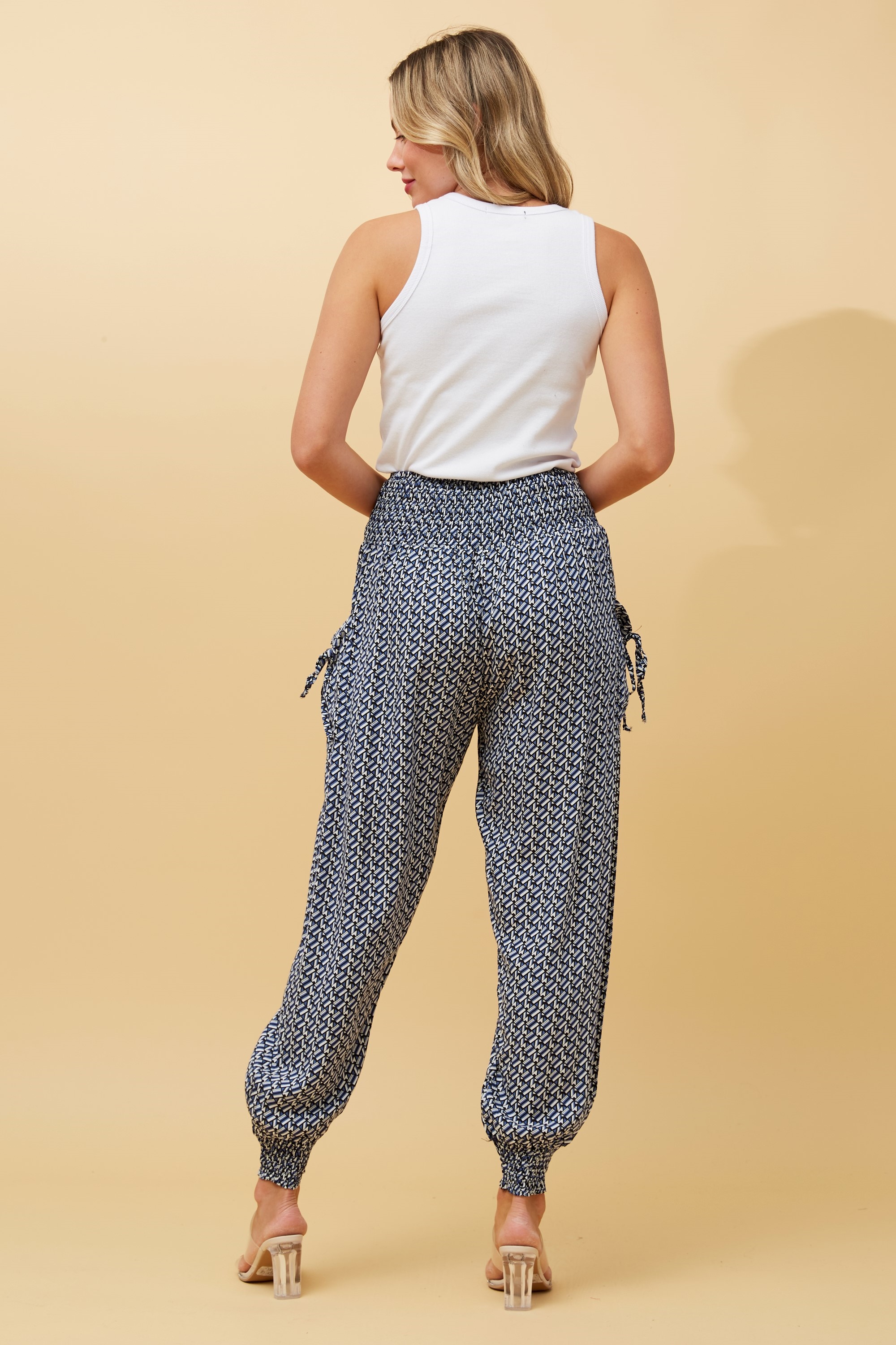 GEOMETRIC PRINT HAREM PANTS