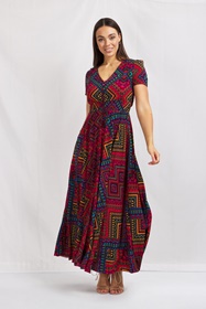 Geometrice Print Maxi Dress