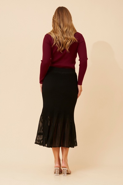 GERDY WOOL BLEND MIDI SKIRT